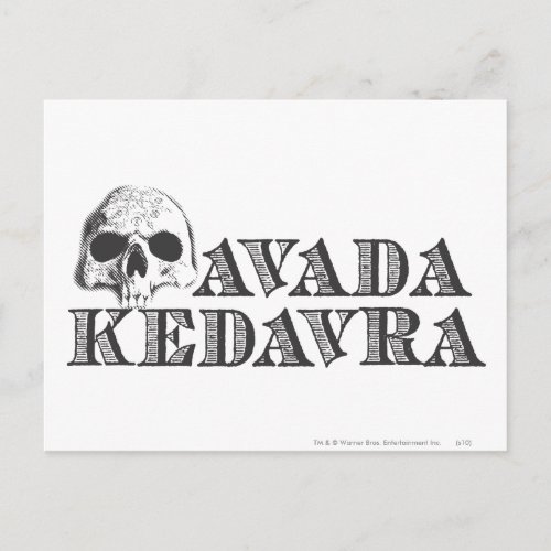 Harry Potter Spell  Avada Kedavra Postcard