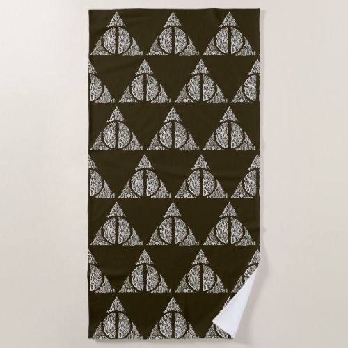 Harry Potter Spell  DEATHLY HALLOWS Graphic 2 Beach Towel