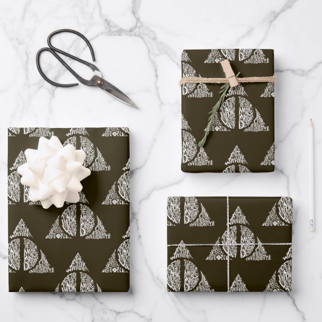 Harry Potter Spell | DEATHLY HALLOWS Graphic 2 Wrapping Paper Sheets (Front)