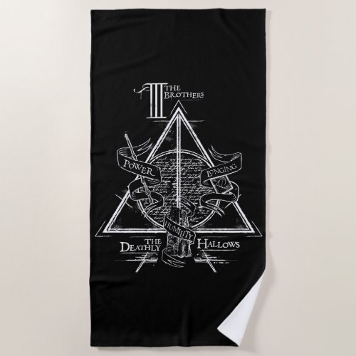 Harry Potter Spell  DEATHLY HALLOWS Graphic Beach Towel