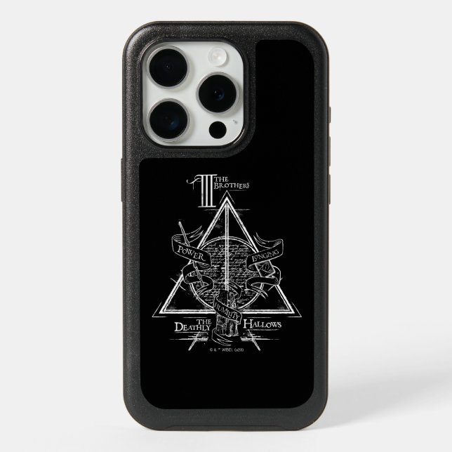 Harry Potter Spell | DEATHLY HALLOWS Graphic iPhone 15 Pro Case (Back)