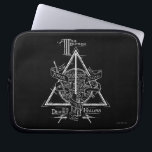 Harry Potter Spell | DEATHLY HALLOWS Graphic Laptop Sleeve<br><div class="desc">Become the Master of Death with this intricate graphic of Harry Potter's Deathly Hallows. This cool design depicts the symbol for the Elder Wand, the Resurrection Stone and the Cloak of Invisibility, all of which make up the Deathly Hallows. This illustrative design may not help you dodge death but it...</div>