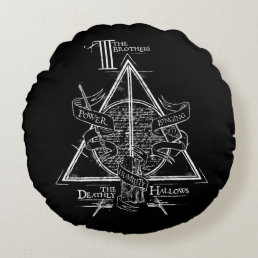 Harry Potter Spell | DEATHLY HALLOWS Graphic Round Pillow