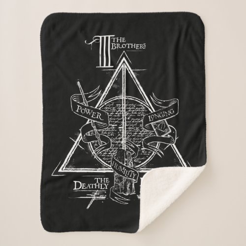Harry Potter Spell  DEATHLY HALLOWS Graphic Sherpa Blanket