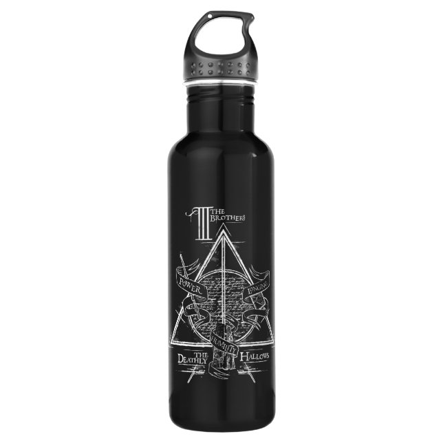 Harry Potter Spell | DEATHLY HALLOWS Graphic Stainless Steel Water Bottle (Front)