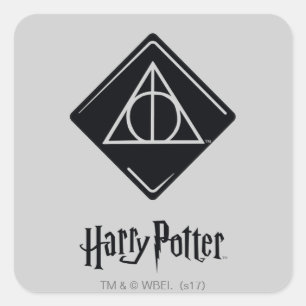 Harry Potter Spell   Deathly Hallows Icon Square Sticker