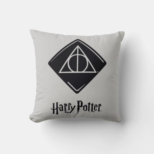 Harry Potter Spell  Deathly Hallows Icon Throw Pillow