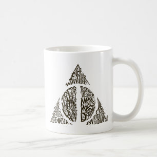 Harry Potter Spell DEATHLY HALLOWS Typography Gr Coffee Mug