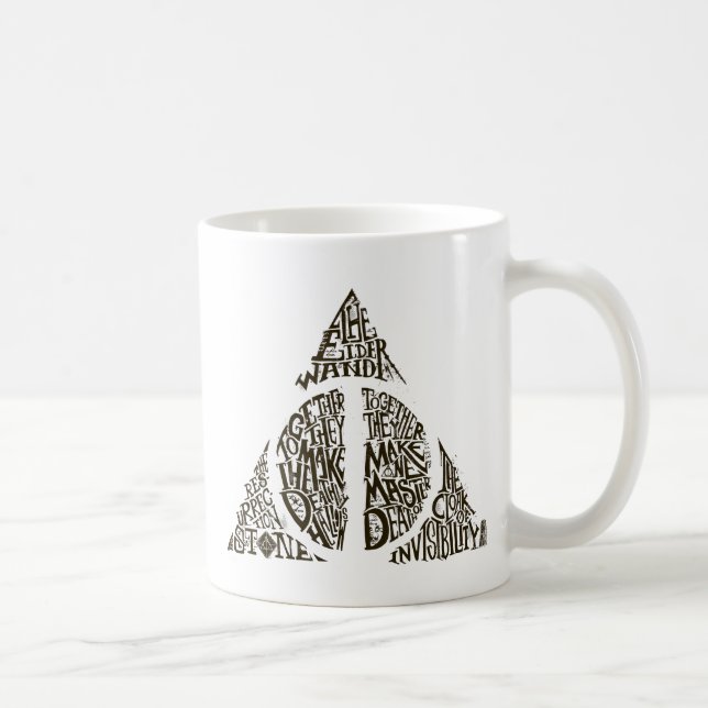 Harry Potter Spell | DEATHLY HALLOWS Typography Gr Coffee Mug (Right)