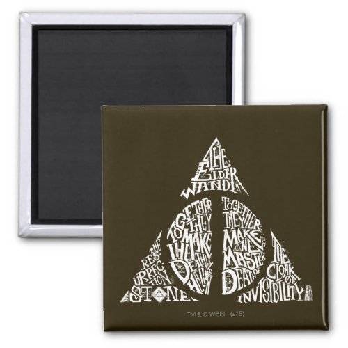 Harry Potter Spell  DEATHLY HALLOWS Typography Gr Magnet