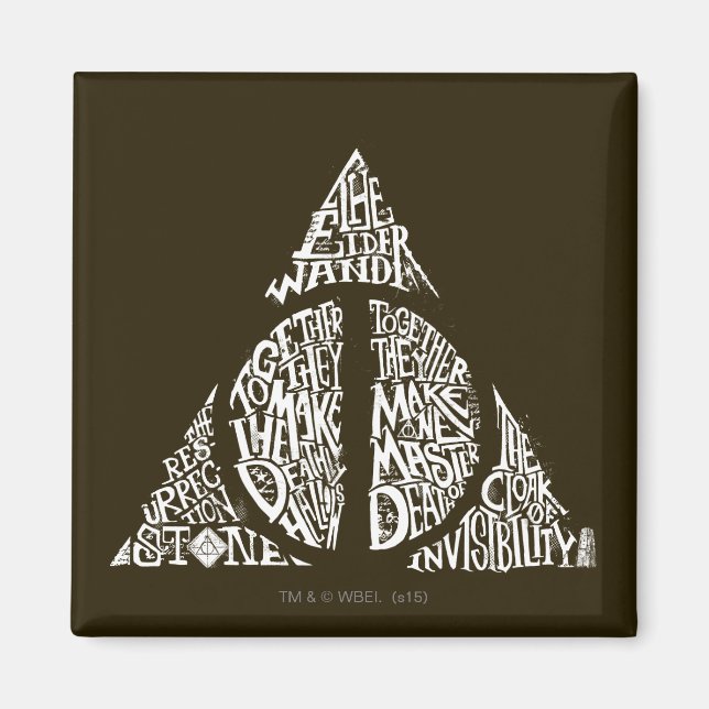 Harry Potter Spell | DEATHLY HALLOWS Typography Gr Magnet (Front)
