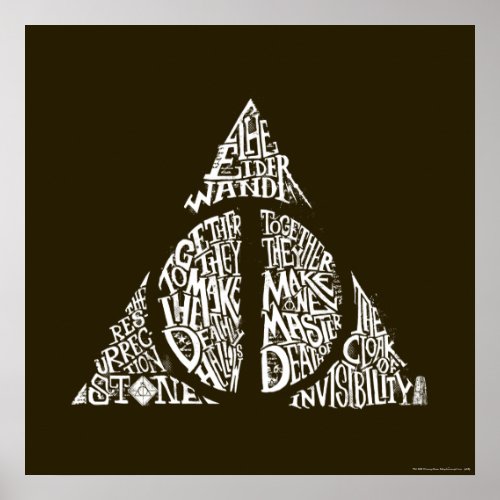 Harry Potter Spell  DEATHLY HALLOWS Typography Gr Poster