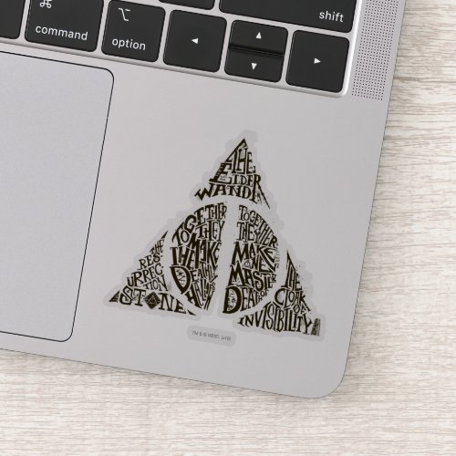 Harry Potter Spell  DEATHLY HALLOWS Typography Gr Sticker