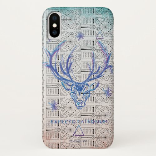 Harry Potter Spell  EXPECTO PATRONUMStag Sketch iPhone X Case