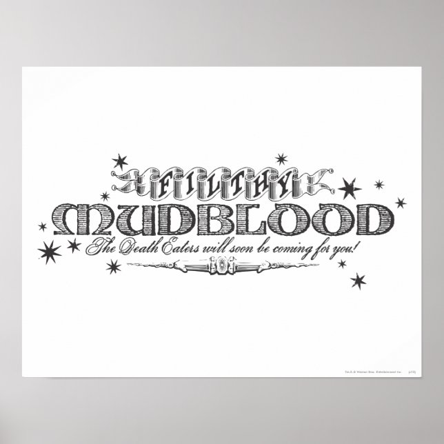 Harry Potter Spell | Filthy Mudblood Poster (Front)