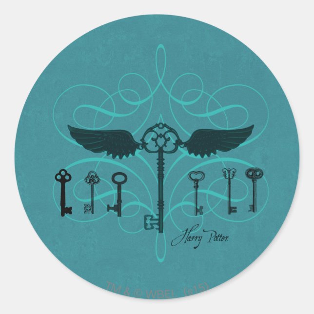 Harry Potter Spell | Flying Keys Classic Round Sticker (Front)
