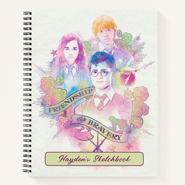 Harry Potter Spell | Harry, Hermione, & Ron Sketch Notebook (Front)