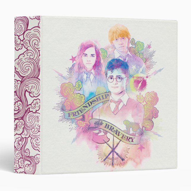 Harry Potter Spell | Harry, Hermione, & Ron Waterc Binder (Front/Spine)