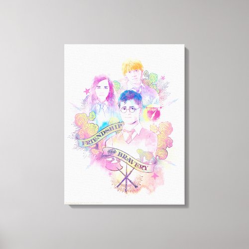 Harry Potter Spell  Harry Hermione  Ron Waterc Canvas Print