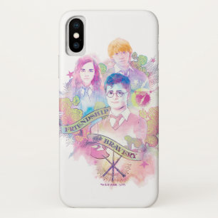 Harry Potter Spell Harry, Hermione, & Ron Waterc iPhone X Case