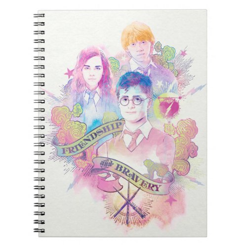 Harry Potter Spell  Harry Hermione  Ron Waterc Notebook