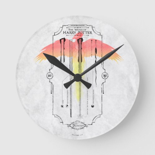 Harry Potter Spell  Harrys Wand Infographic Round Clock