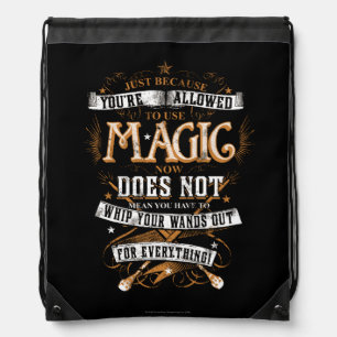 Harry Potter Spell Just Because You're Allowed Drawstring Bag