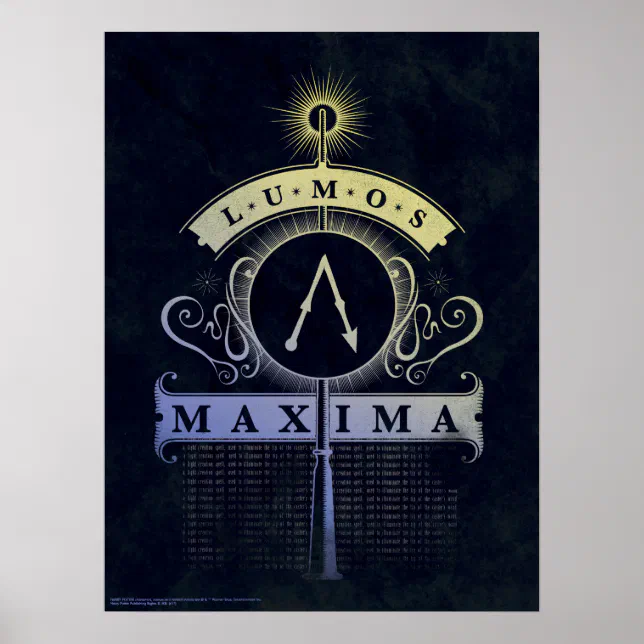 Harry Potter Spell Lumos Maxima Graphic Poster Zazzle