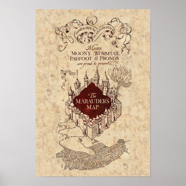 Harry Potter Spell | Marauder's Map Poster (Front)