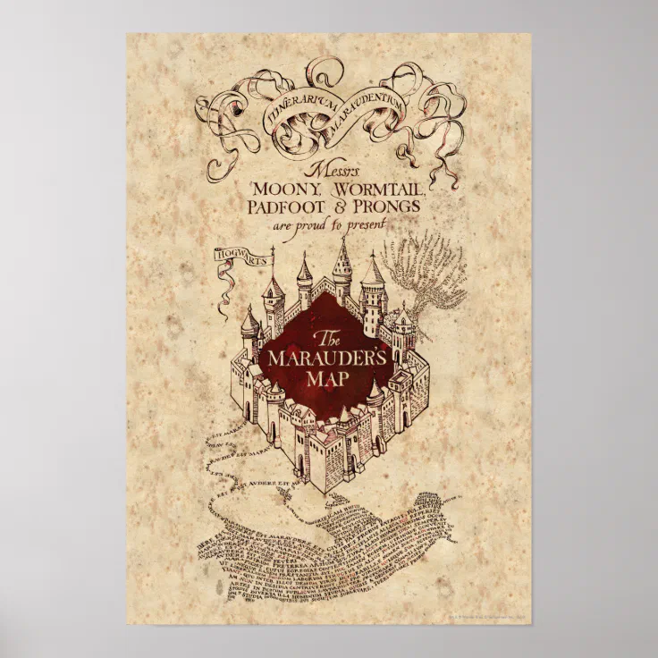 Harry Potter Magic World Map kraft paper retro poster cool art poster 