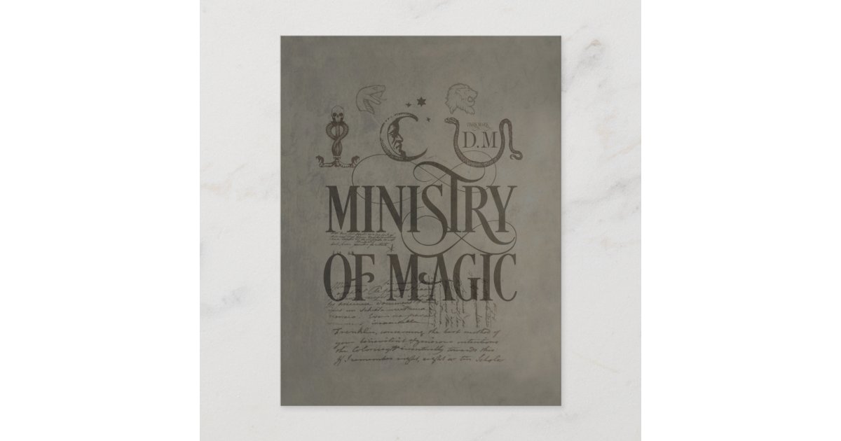 Harry Potter Spell MINISTRY OF MAGIC Postcard Zazzle