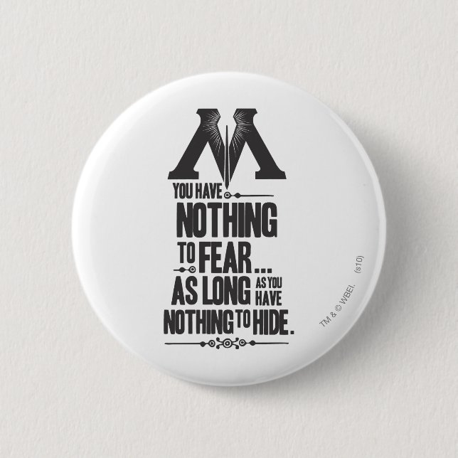 Harry Potter Spell | Ministry of Magic Propaganda Button (Front)