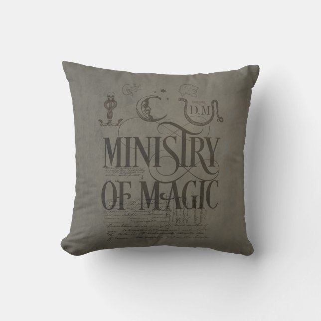 Harry Potter Spell | MINISTRY OF MAGIC Throw Pillow (Front)