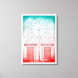 Harry Potter Spell   Wand Instruction Chart Canvas Print