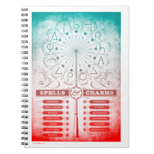 Harry Potter Spell Wand Instruction Chart Notebook