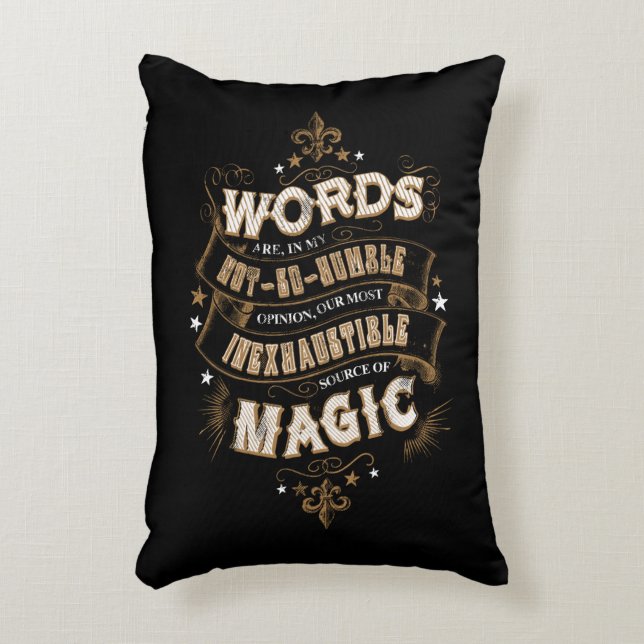 Harry Potter Spell | Words Are Our Most Inexhausti Decorative Pillow (Front(Vertical))