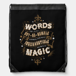 Harry Potter Spell | Words Are Our Most Inexhausti Drawstring Bag
