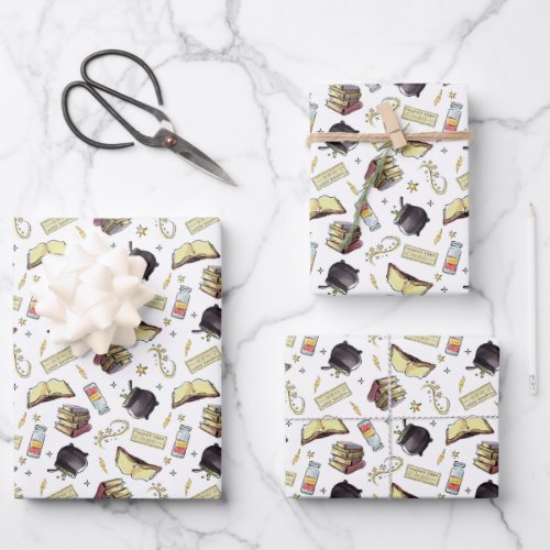 HARRY POTTER Spells  Books Pattern Wrapping Paper Sheets