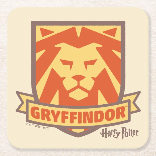 HARRY POTTER™ | Summer Magic GRYFFINDOR™ Crest Square Paper Coaster (Front)