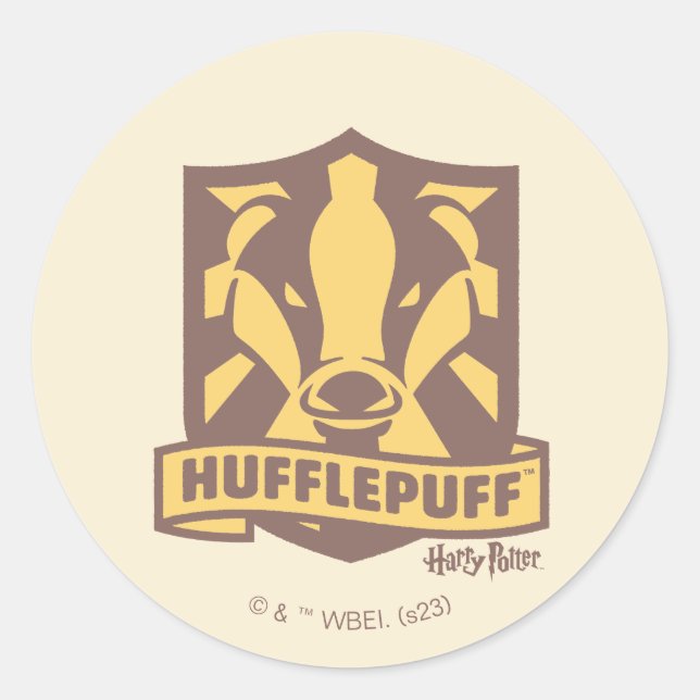 HARRY POTTER™ | Summer Magic HUFFLEPUFF™ Crest Classic Round Sticker (Front)