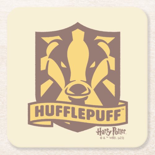 HARRY POTTER  Summer Magic HUFFLEPUFF Crest Square Paper Coaster
