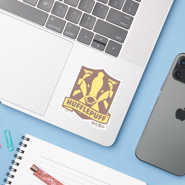 HARRY POTTER™ | Summer Magic HUFFLEPUFF™ Crest Sticker (Laptop w/ iPhone)
