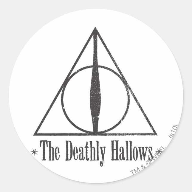 Harry Potter | The Deathly Hallows Emblem Classic Round Sticker (Front)