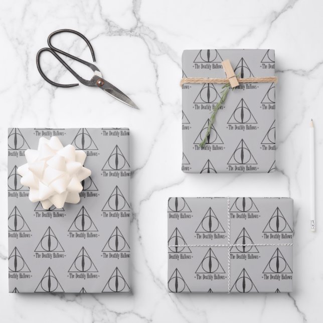 Harry Potter | The Deathly Hallows Emblem Wrapping Paper Sheets (Front)