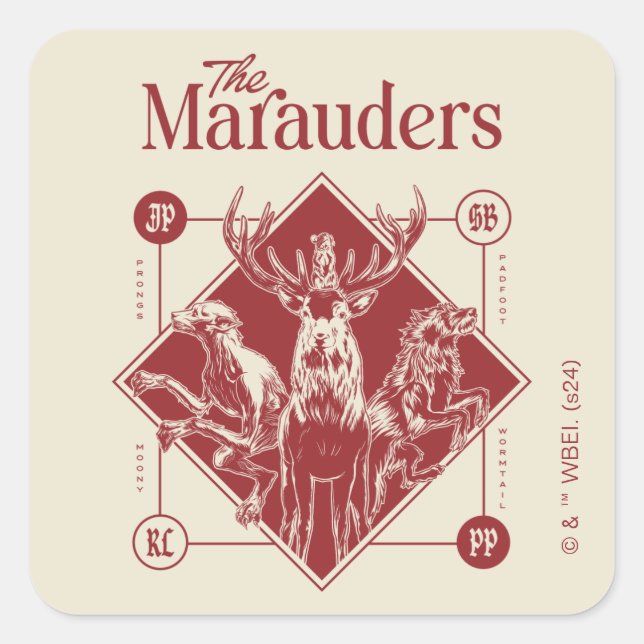 HARRY POTTER™ The Marauders Animagus Graphic Square Sticker (Front)