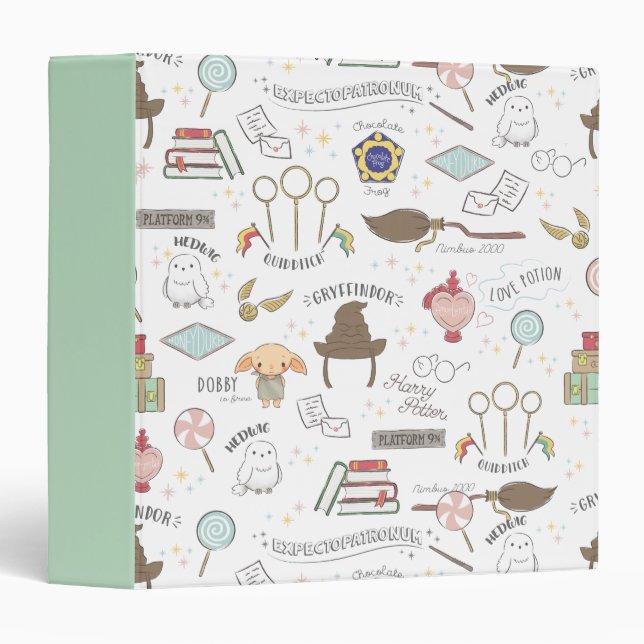 HARRY POTTER™ Tiny Magic Pattern 3 Ring Binder (Front/Spine)