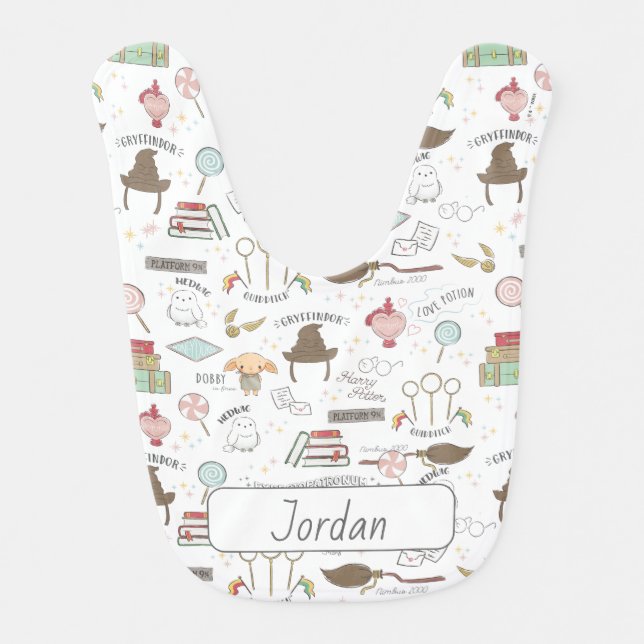 HARRY POTTER™ Tiny Magic Pattern Baby Bib (Front)