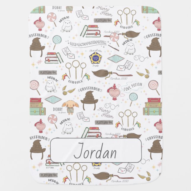 HARRY POTTER™ Tiny Magic Pattern Baby Blanket (Front)
