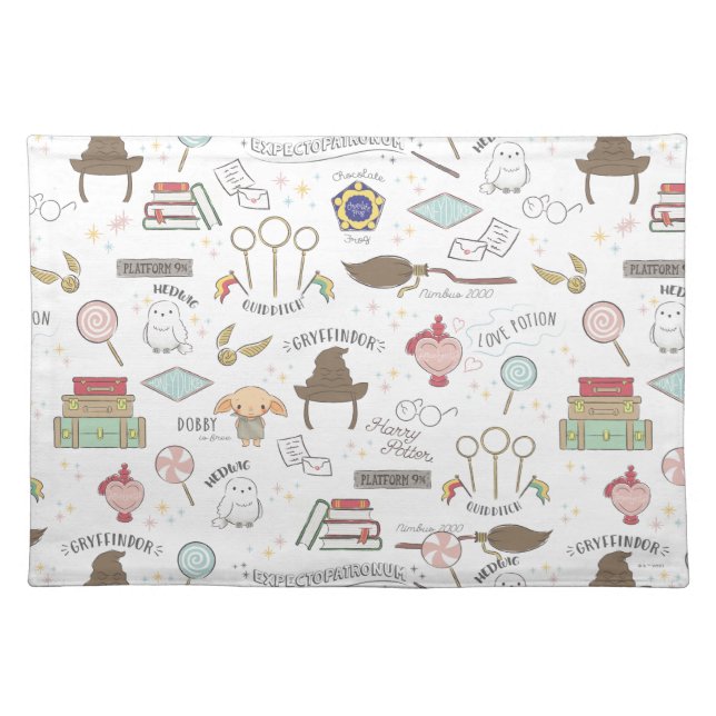 HARRY POTTER™ Tiny Magic Pattern Cloth Placemat (Front)