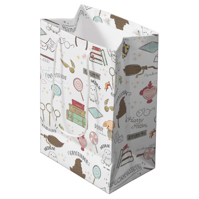 HARRY POTTER™ Tiny Magic Pattern Medium Gift Bag (Front Angled)
